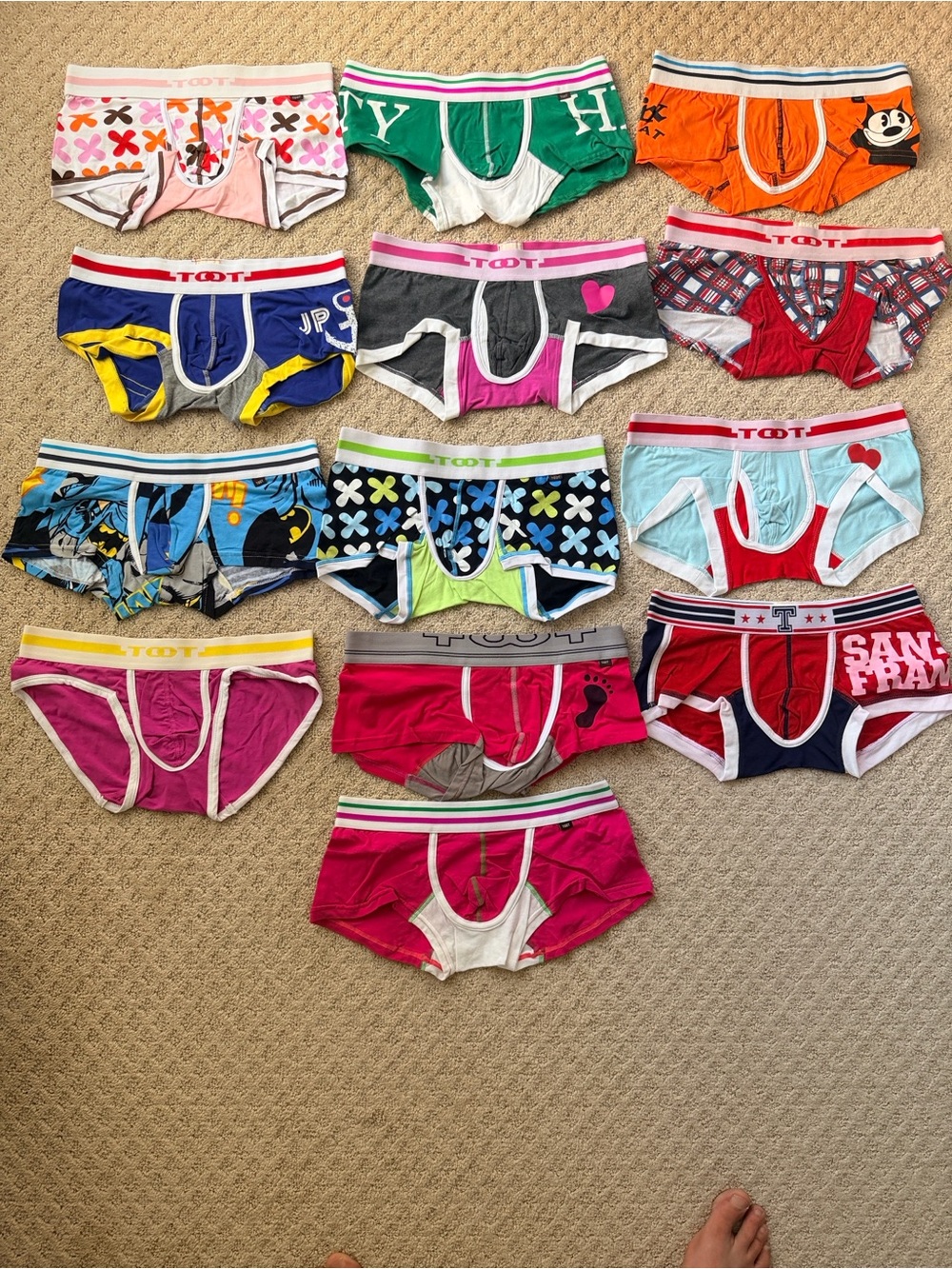 TOOT Men’s Colorful Cotton-Blend Briefs — Pink, Green, Orange & More (Bundle)